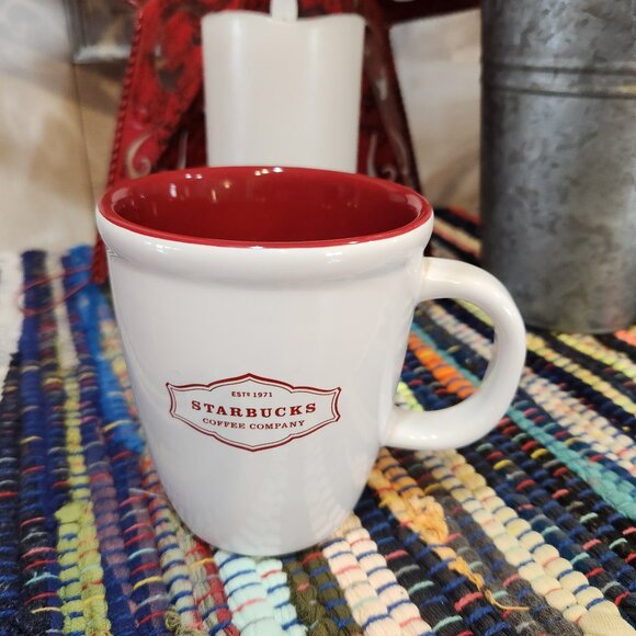 Starbucks Other - Starbucks 2006 coffee mug 13 fl oz White with red lettering used like new
